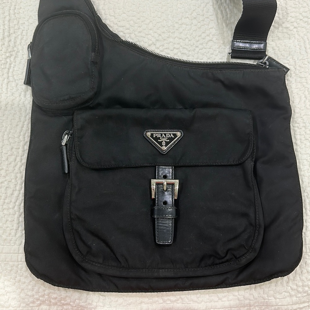 Authentic Prada Nylon Crossbody with large front pocket